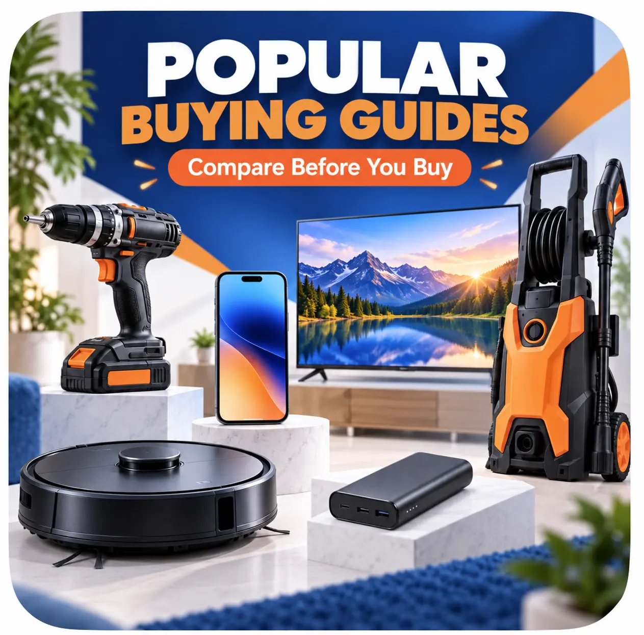 Popular BestWayPilot buying guides for drills, phones, televisions, vacuums, pressure washers, and portable power